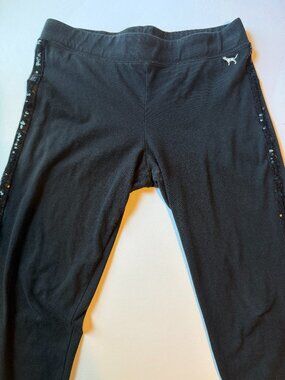 Victoria's Secret PINK black sequins leggings